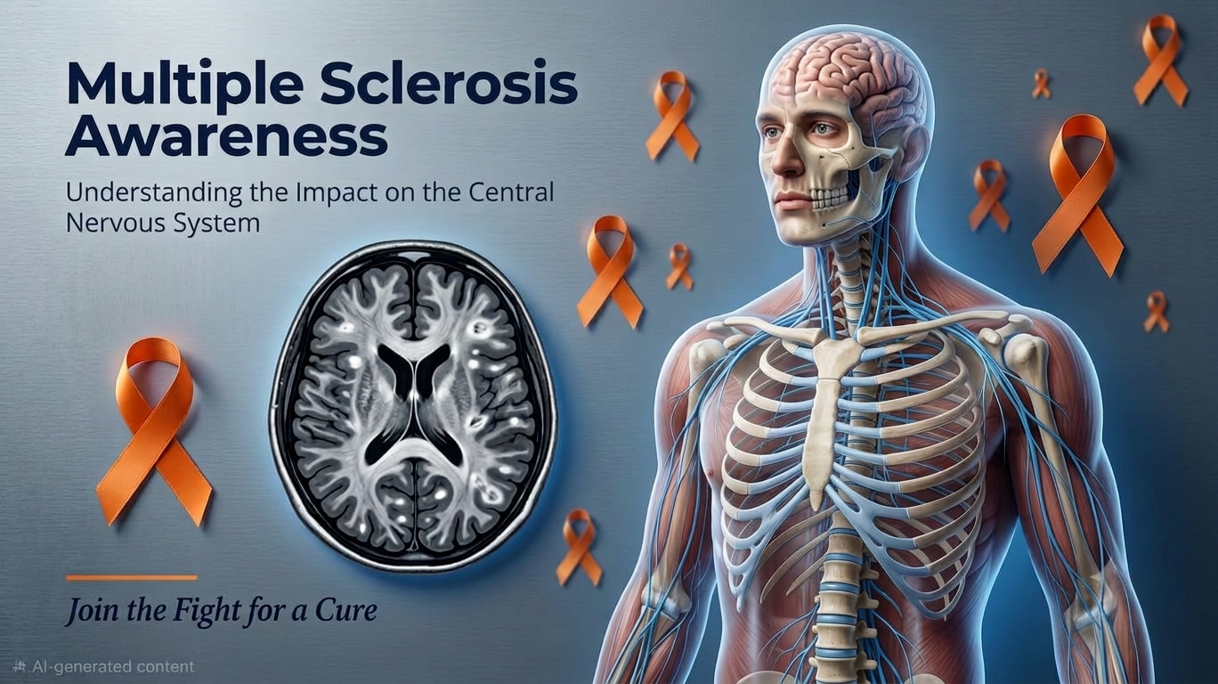 MS awareness orange ribbon banner